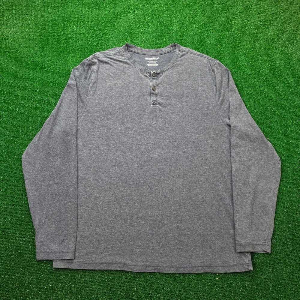 William Rast Henley Shirt Mens Large Gray Long Sleeve Preppy Casual Layering